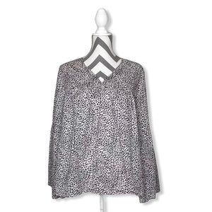 WhoWhatWear-Leopard print Peasant style Blouse-EUC